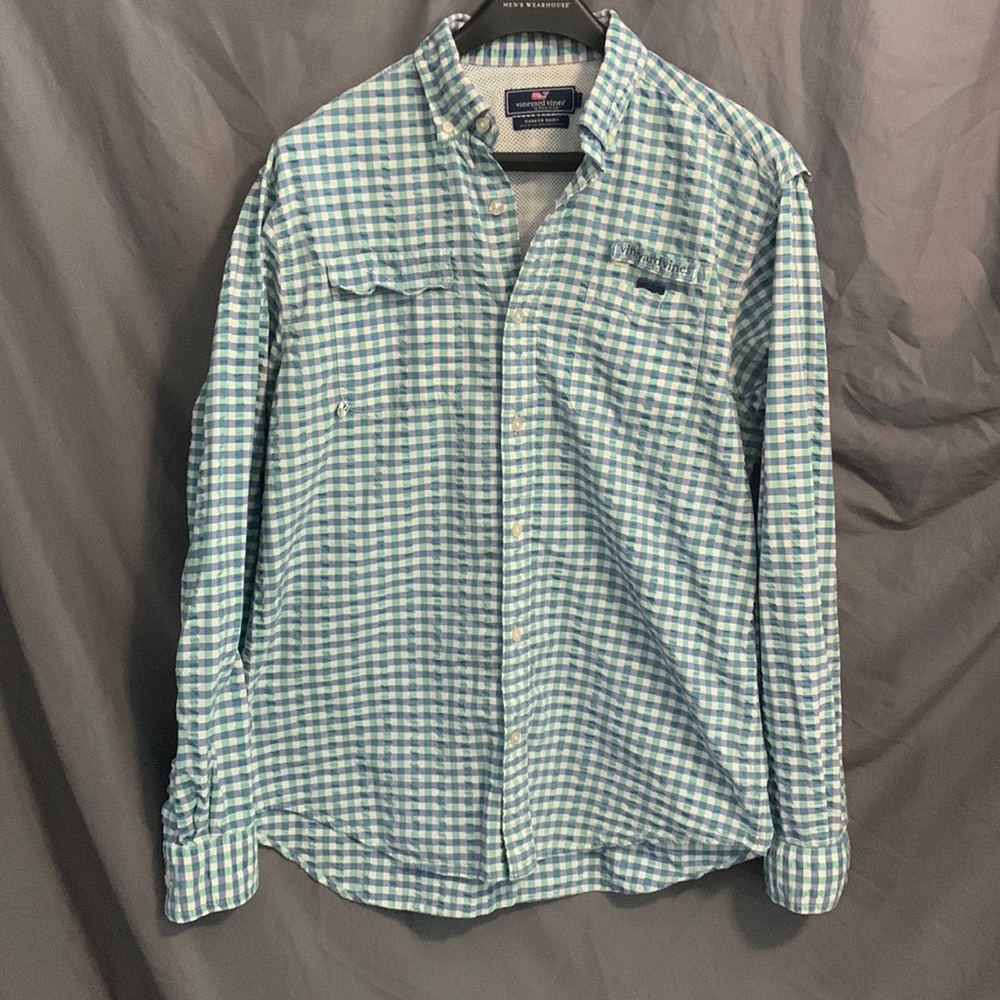 Vineyard Vines Harbor Performance Plaid Shirt, Size Medium